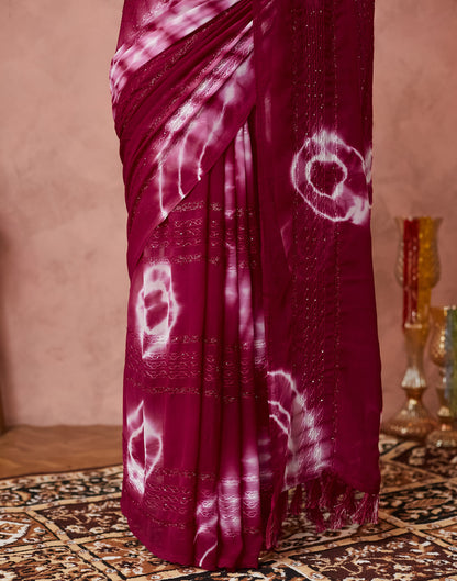 Maroon Georgette Sequence Embellished Saree