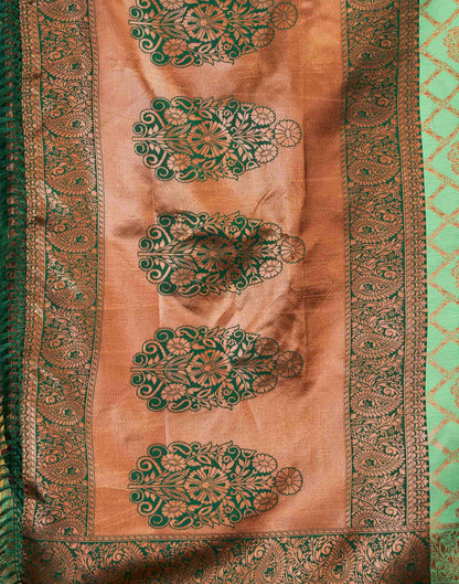 Pista Green Silk Woven Kanjivaram Saree