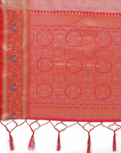 Rose Pink Silk Weaving Banarasi Saree