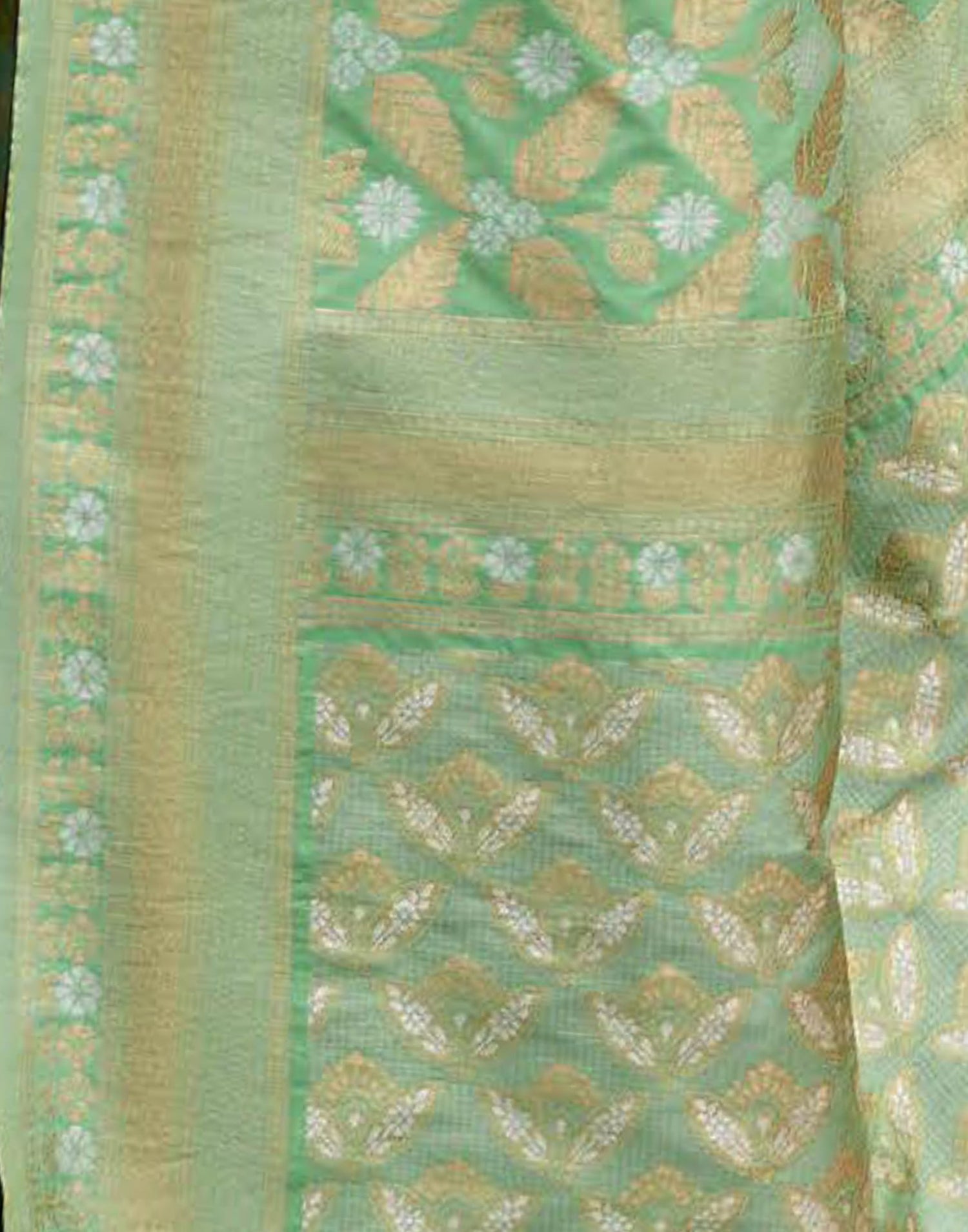 Light Pista Green Viscose Banarasi Saree