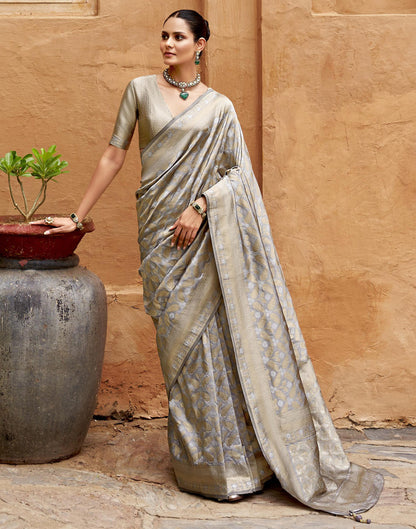 Grey Viscose Banarasi Saree