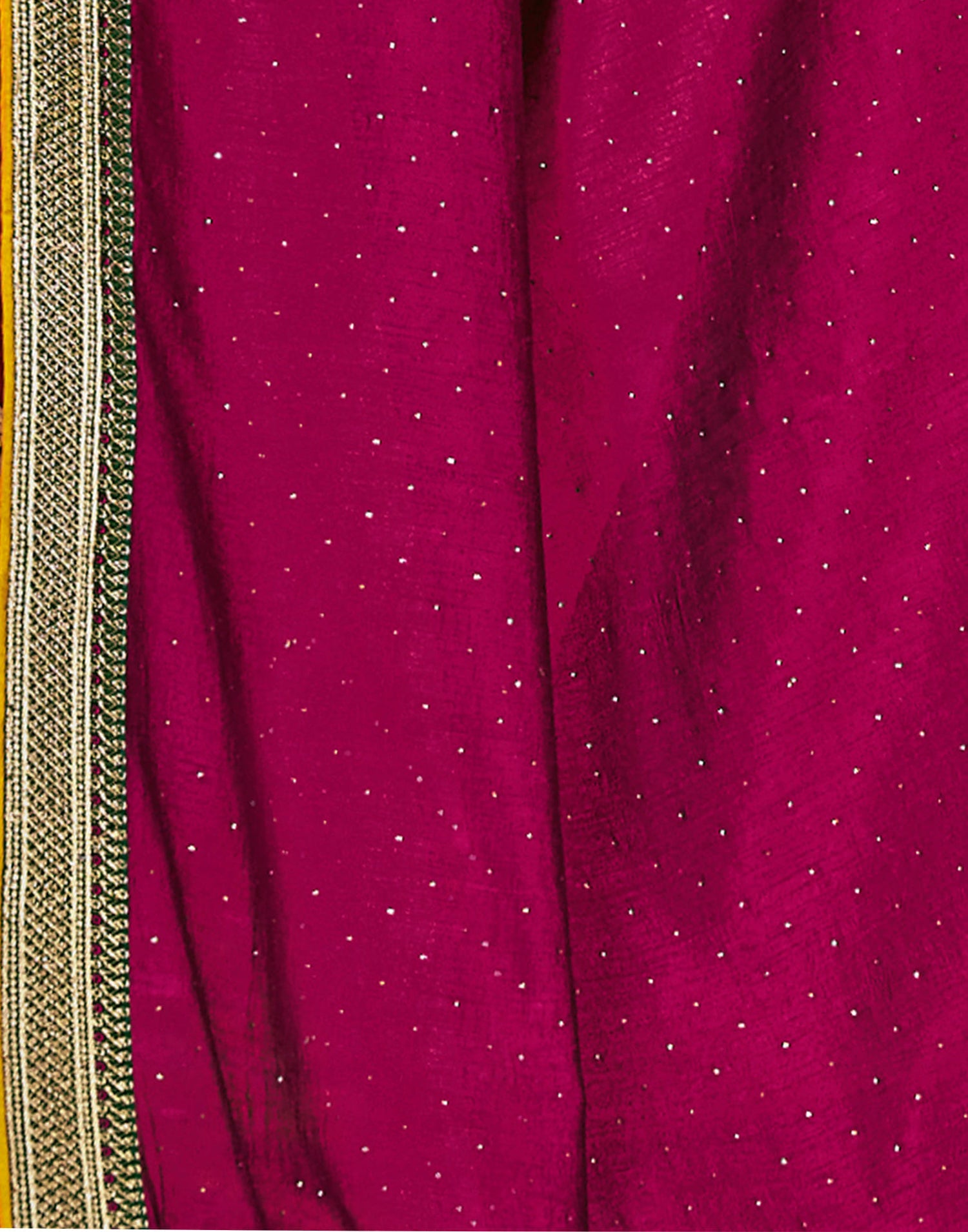 Rani Pink Silk Stone Work Embellished  Saree