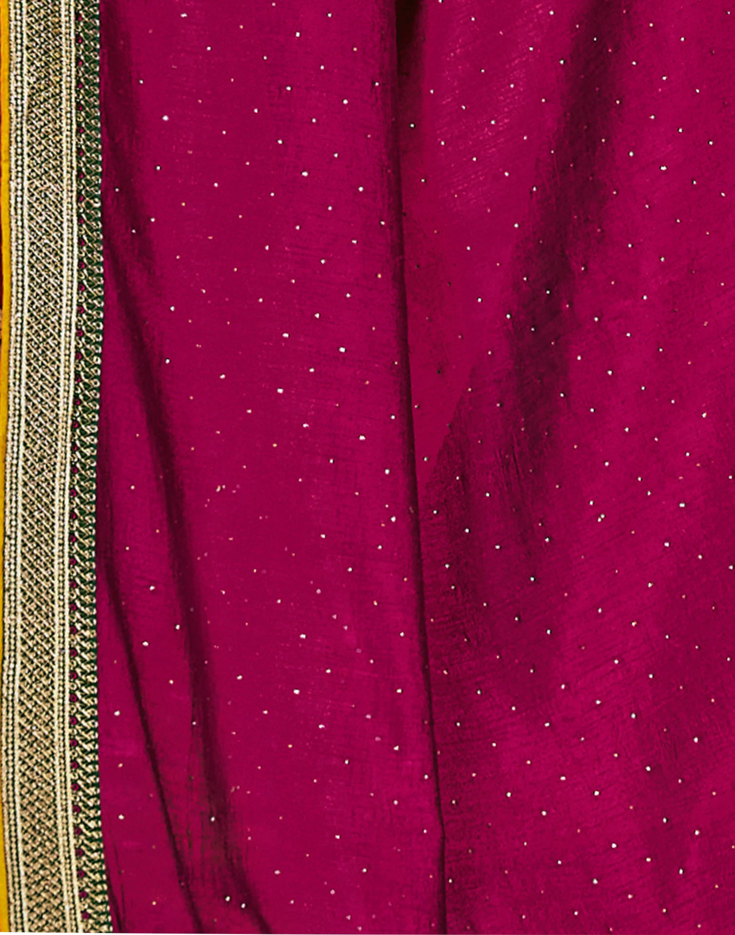 Rani Pink Silk Stone Work Embellished  Saree