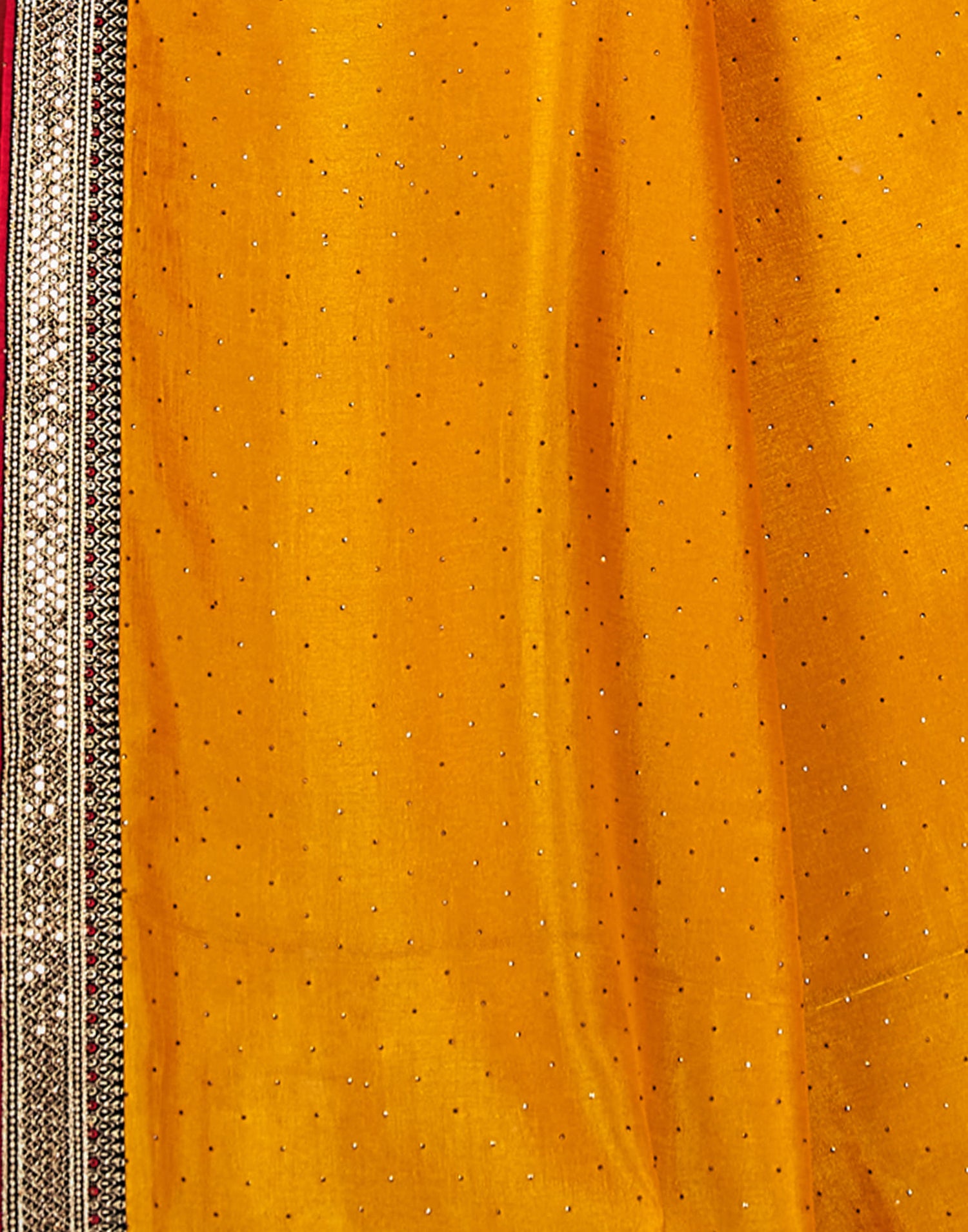 Yellow Silk Stone Work Embellished  Saree