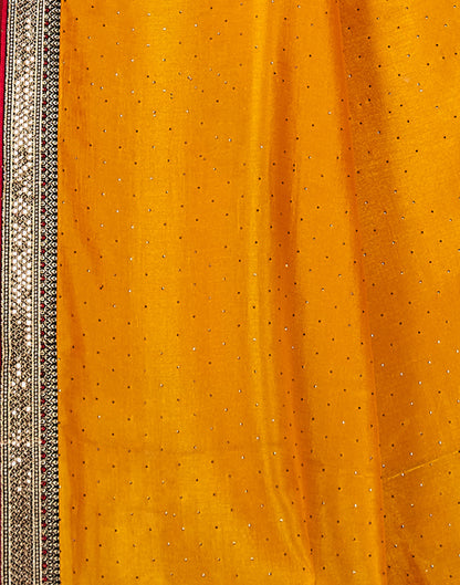 Yellow Silk Stone Work Embellished  Saree