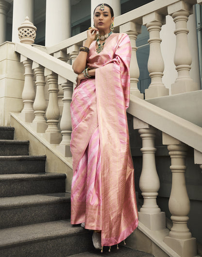 Light Pink Viscose Banarasi Saree