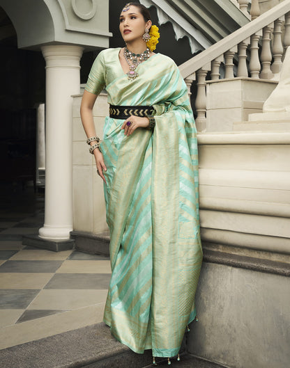 Sea Green Viscose Banarasi Saree