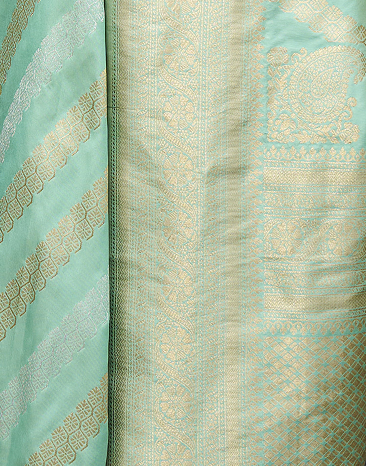 Sea Green Viscose Banarasi Saree