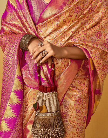 Beige Silk Banarasi Saree