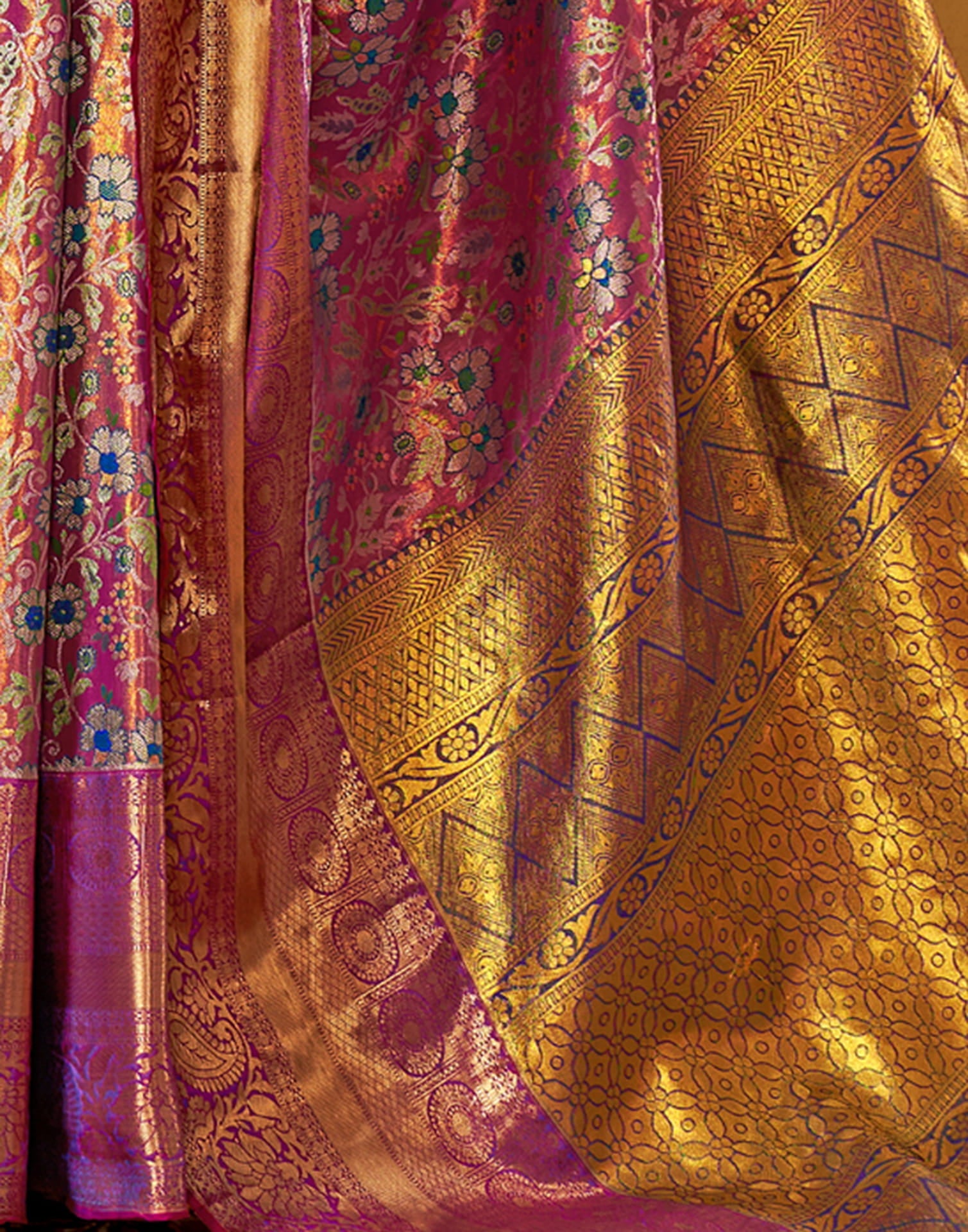 Purple Silk Banarasi Saree