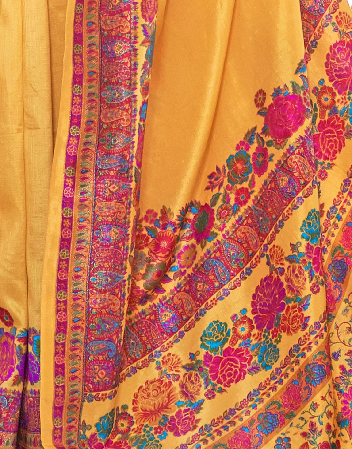 Pastel Yellow Silk Banarasi Saree