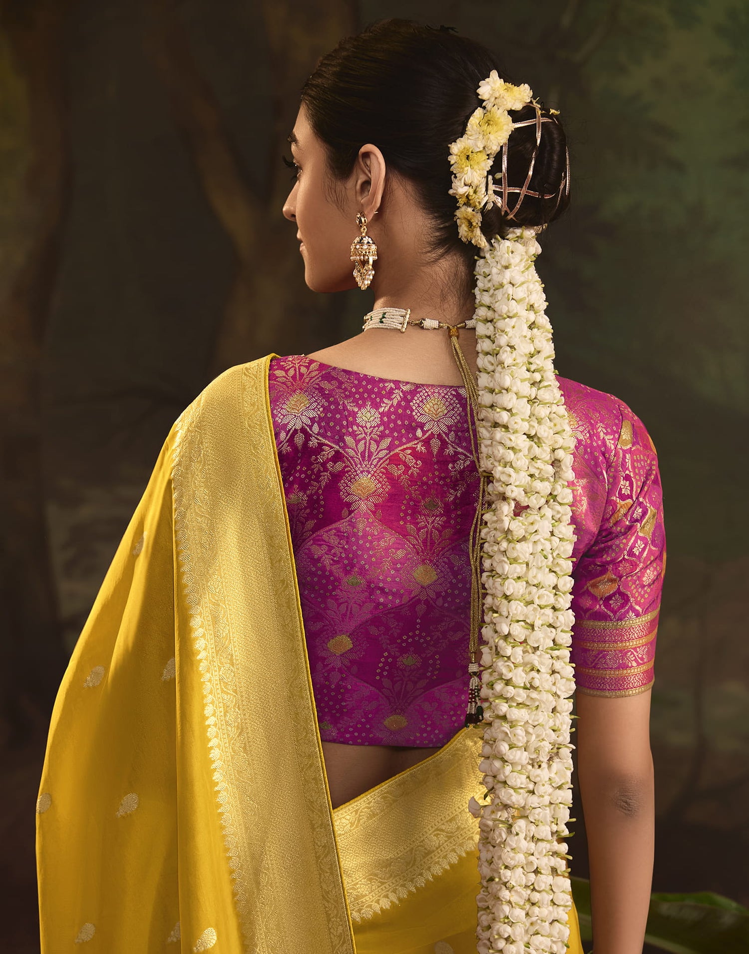 Yellow Silk Banarasi Saree