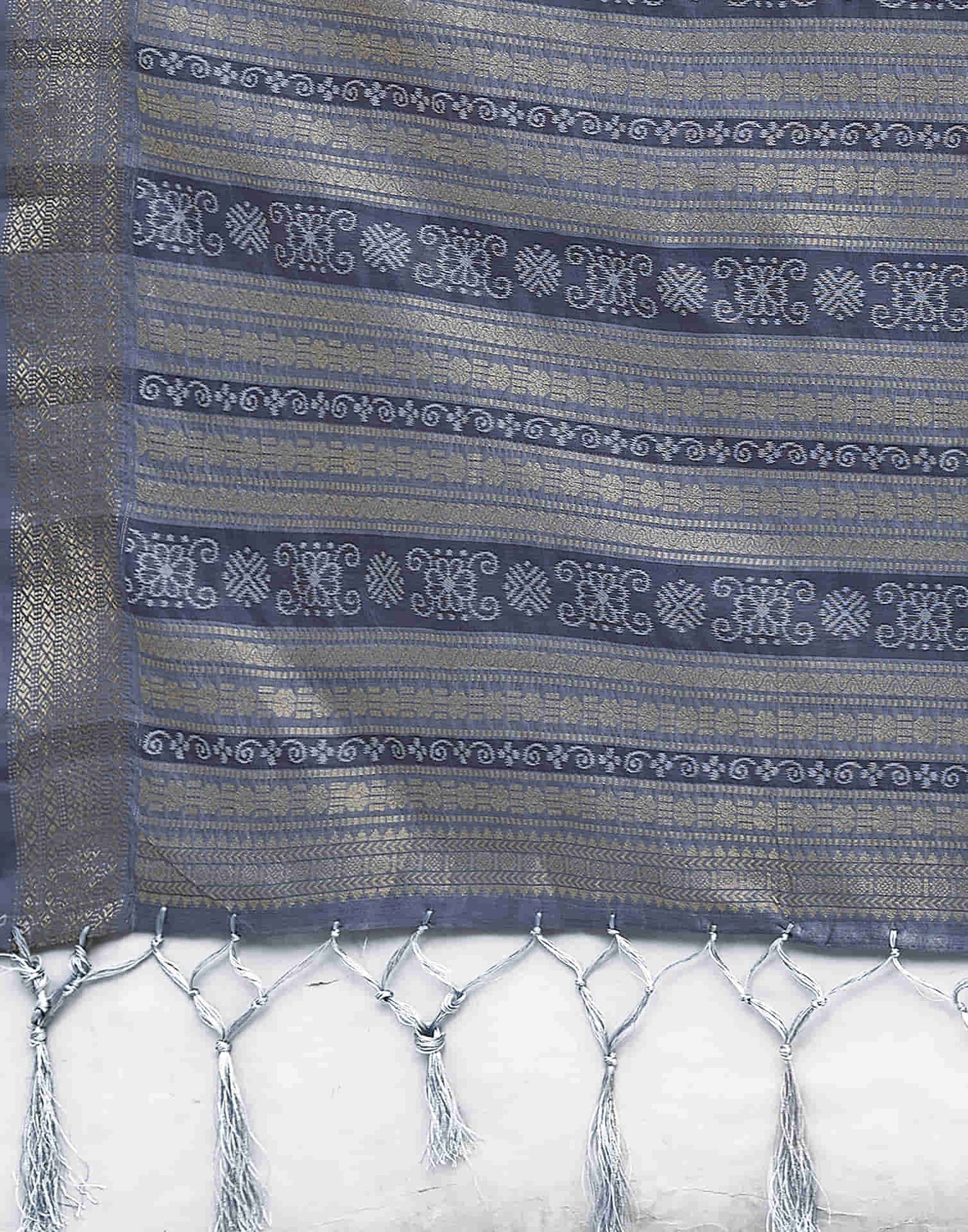 Steel Grey Silk Weaving Banarasi Saree