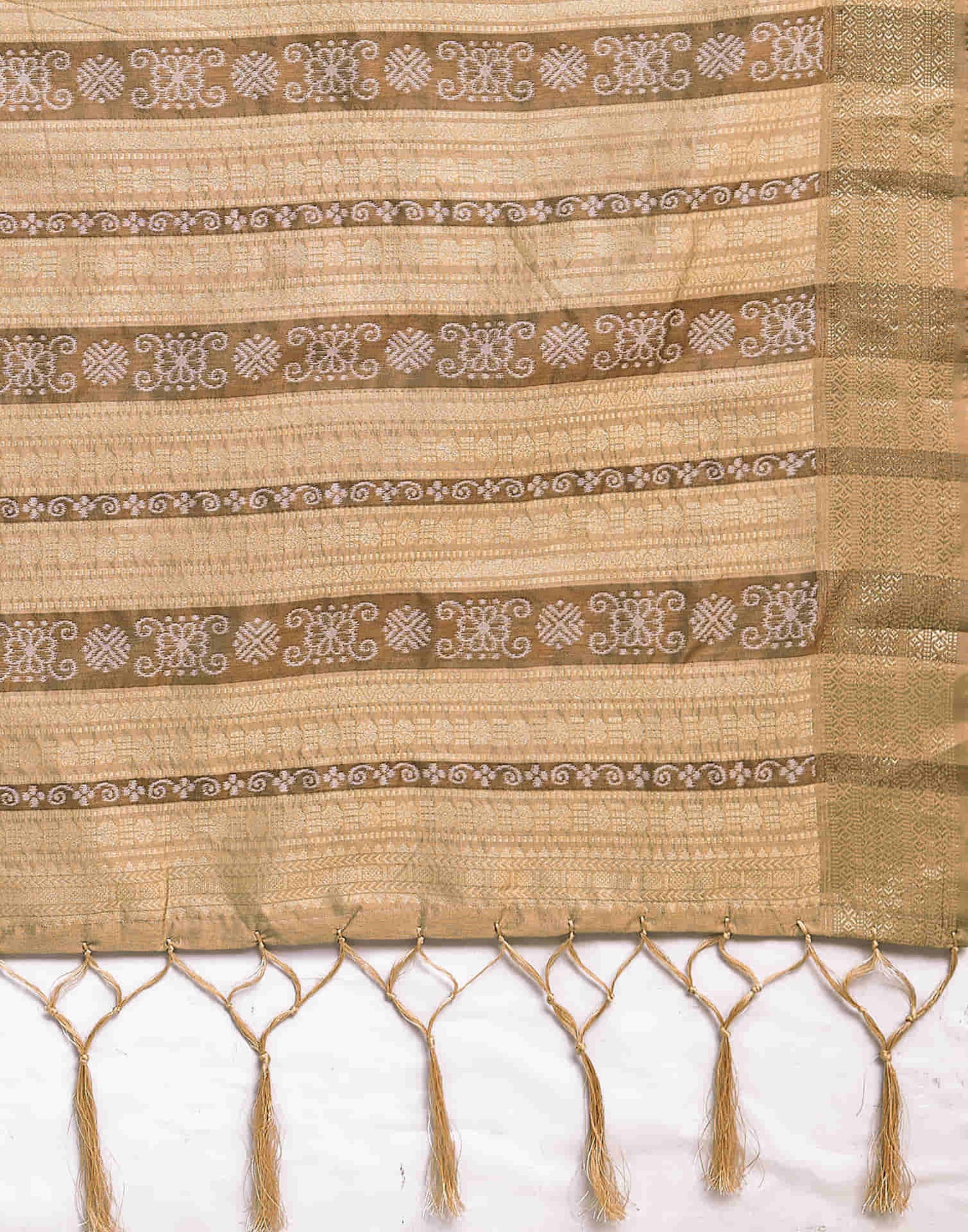 Beige Silk Weaving Banarasi Saree