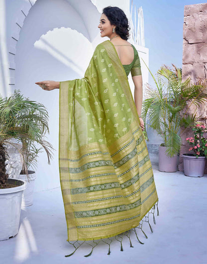 Green Silk Weaving Banarasi Saree