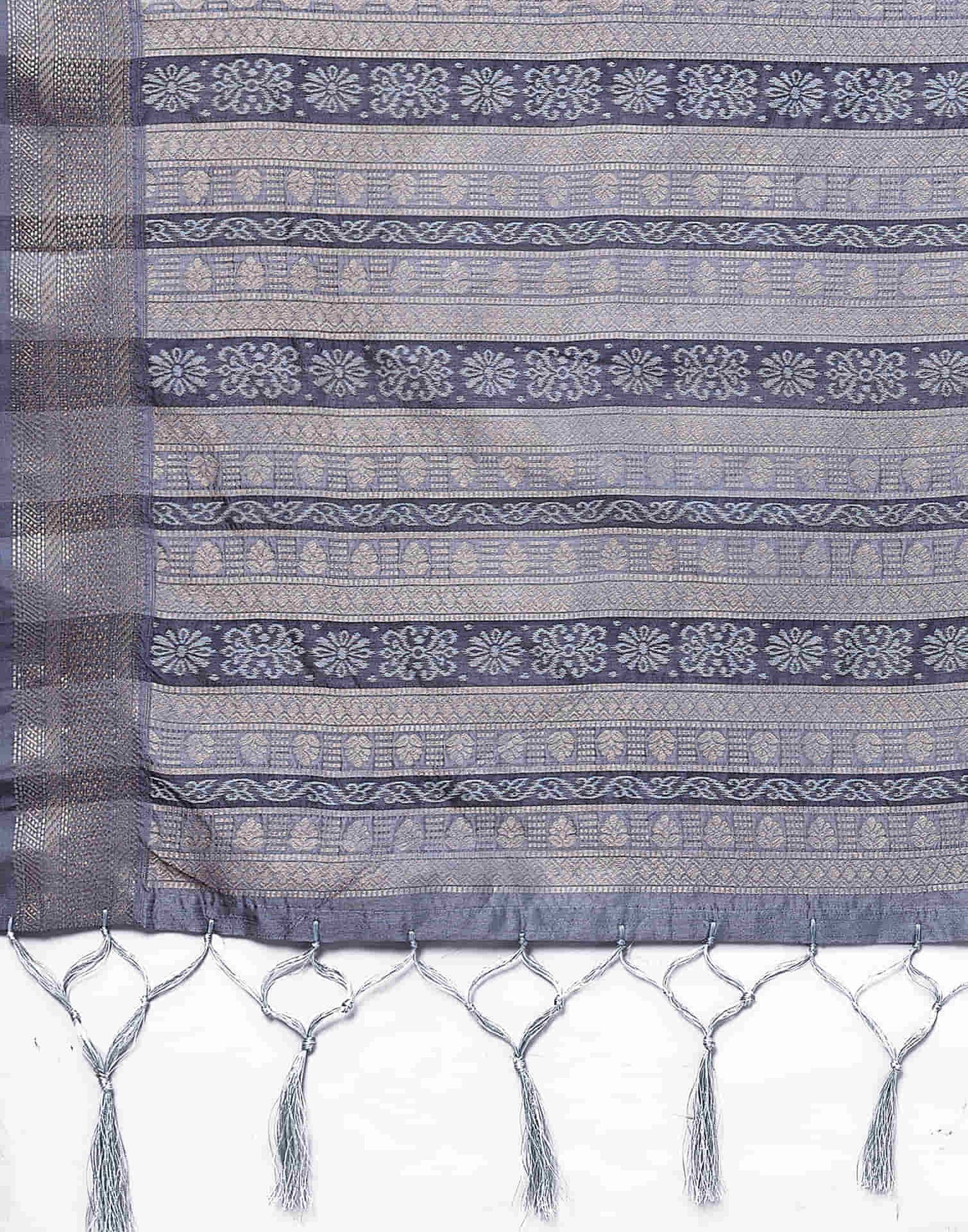 Steel Grey Silk Weaving Banarasi Saree