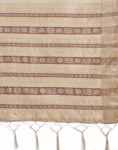 Beige Silk Weaving Banarasi Saree