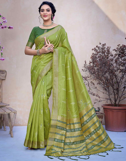 Green Silk Weaving Banarasi Saree