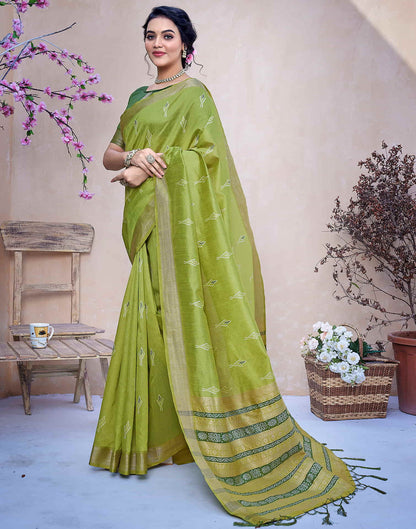 Green Silk Weaving Banarasi Saree