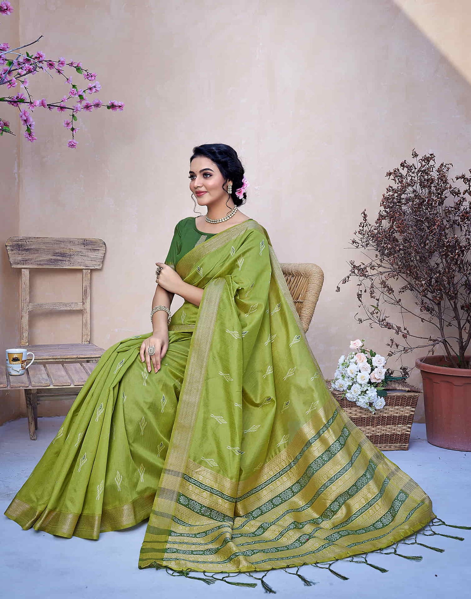 Green Silk Weaving Banarasi Saree