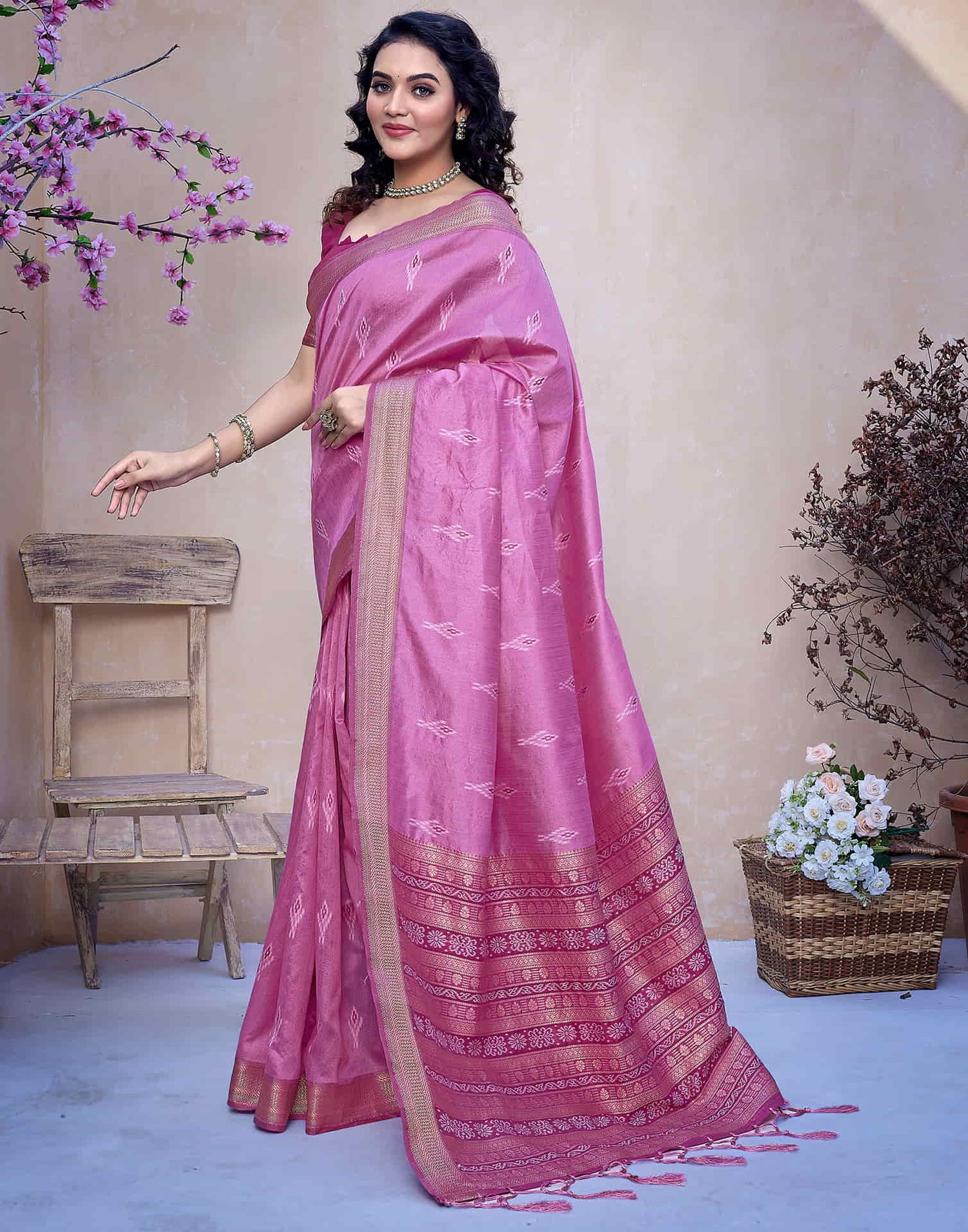 Purple Silk Weaving Banarasi Saree