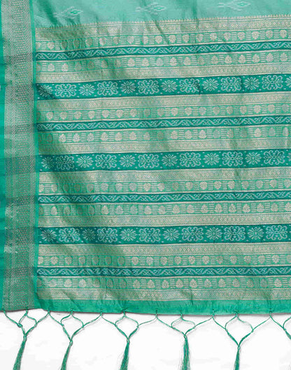 Turquoise Silk Weaving Banarasi Saree