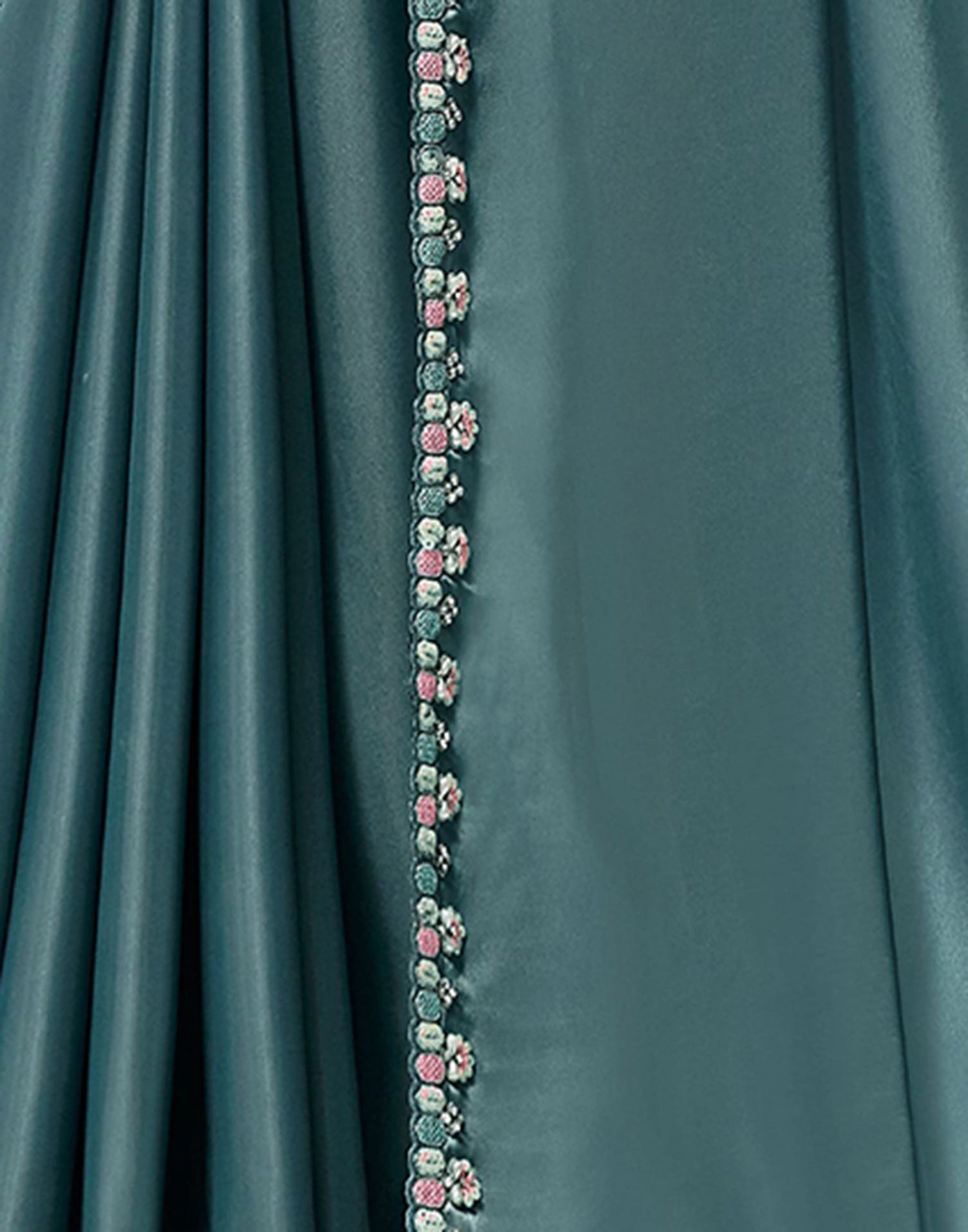 Casal Blue Silk Sequence Embellished Saree
