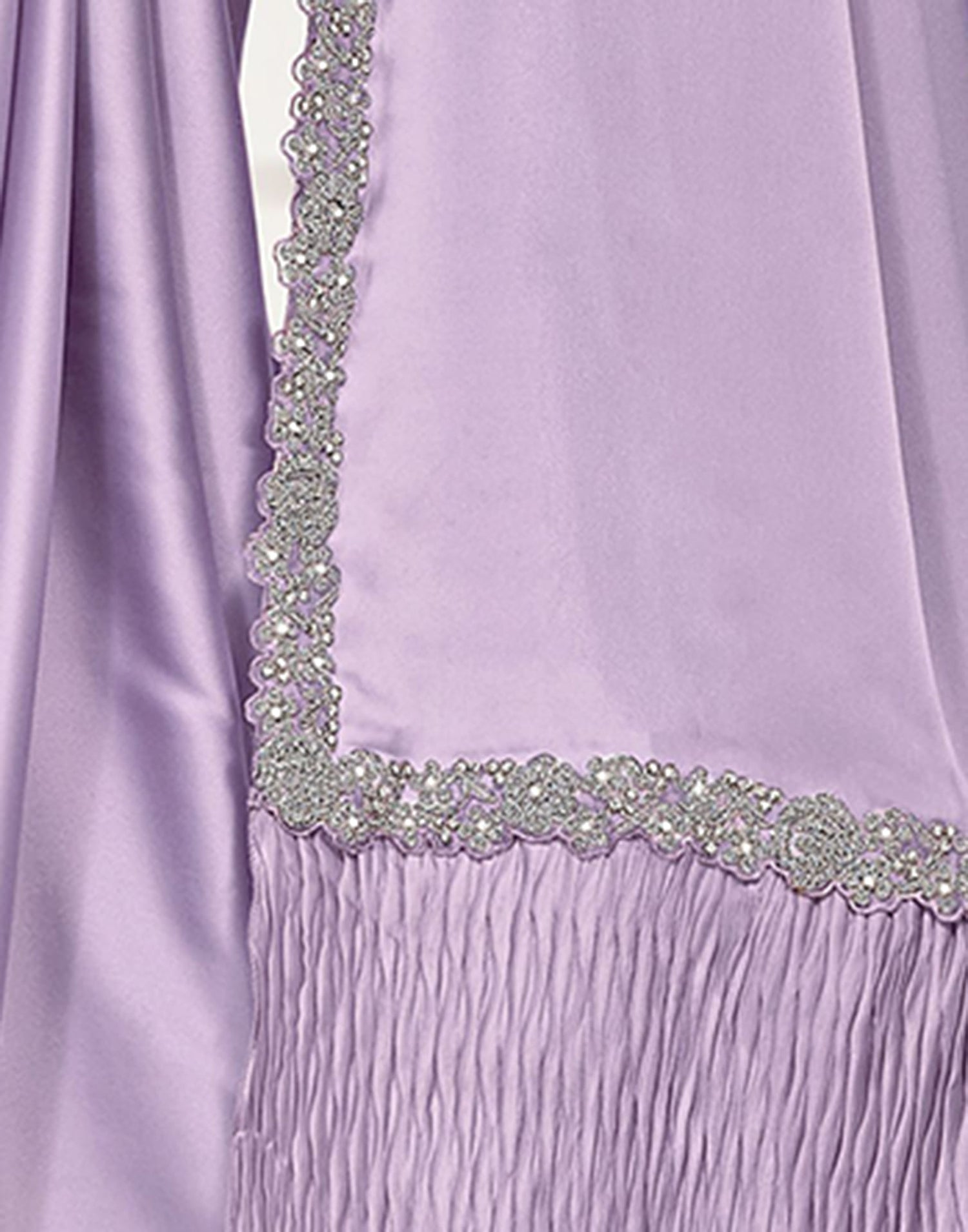 Light Purple Silk Zardosi Work Embellished Saree