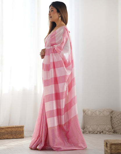 Pink Silk Weaving Woven Saree