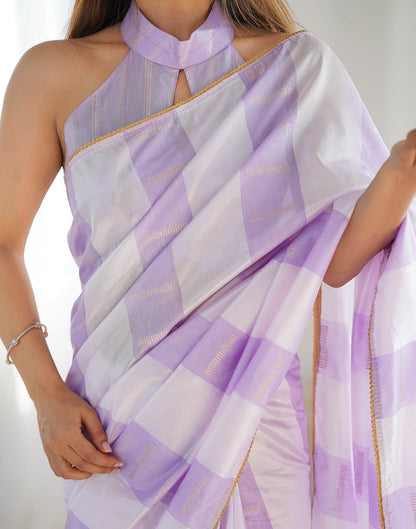 Lavender Silk Weaving Woven Saree