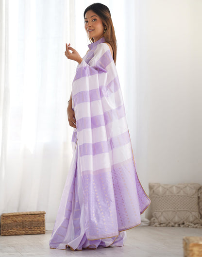 Lavender Silk Weaving Woven Saree