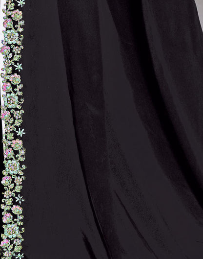 Black Silk Sequence Embellished Saree