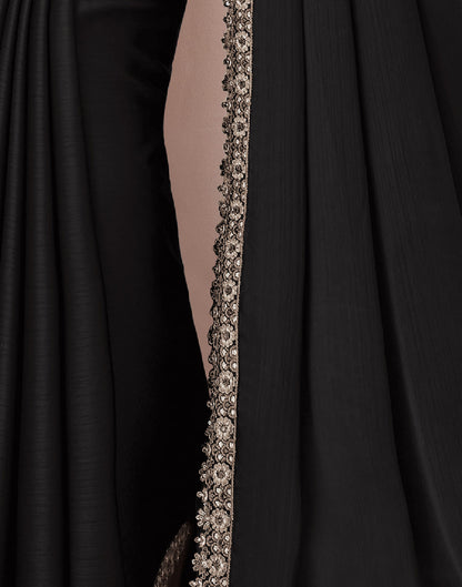Black Silk Sequence Embellished Saree