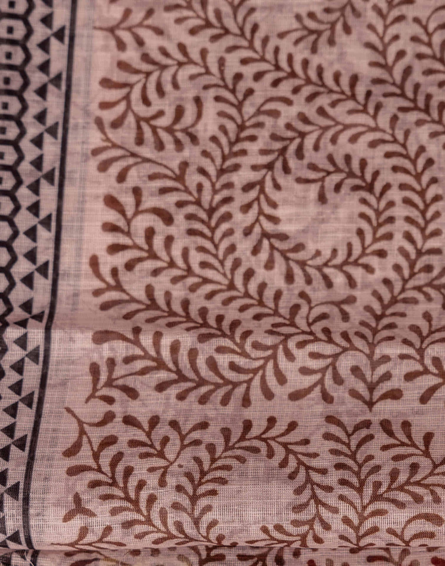 Dusty Mauve Cotton Printed Saree