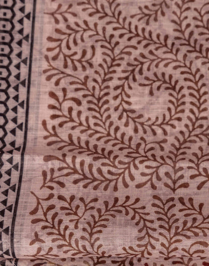 Dusty Mauve Cotton Printed Saree