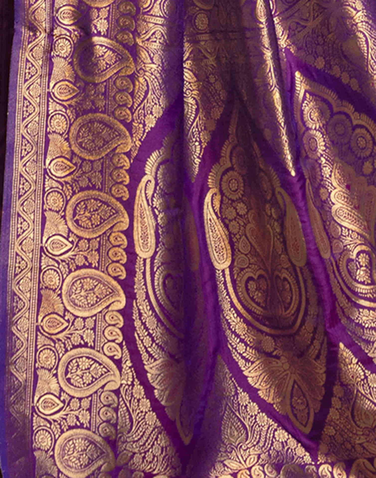 Purple Silk Weaving Banarasi Saree