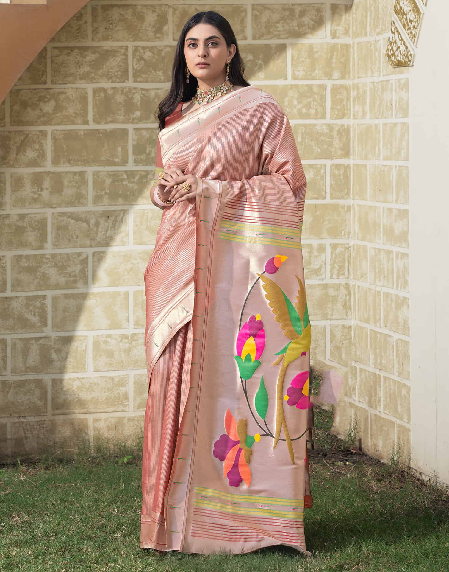 Maroon Silk Weaving Paithani Saree