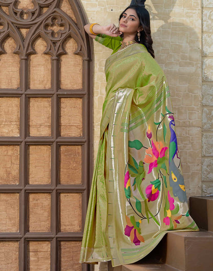 Green Silk Weaving Paithani Saree