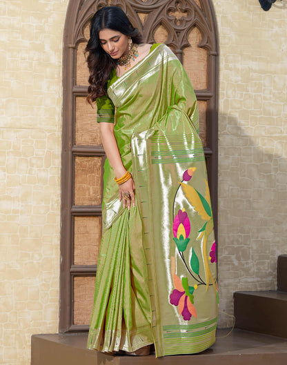 Green Silk Weaving Paithani Saree