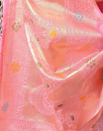 Pink Silk Weaving Banarasi Saree