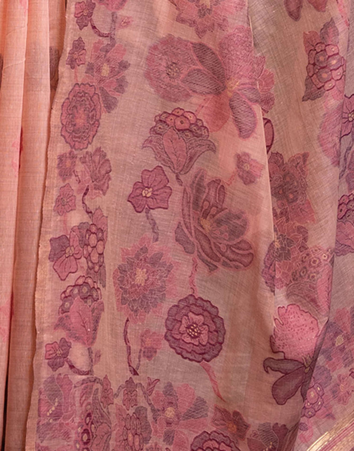 Rose Pink Cotton Weaving Jamdani Saree