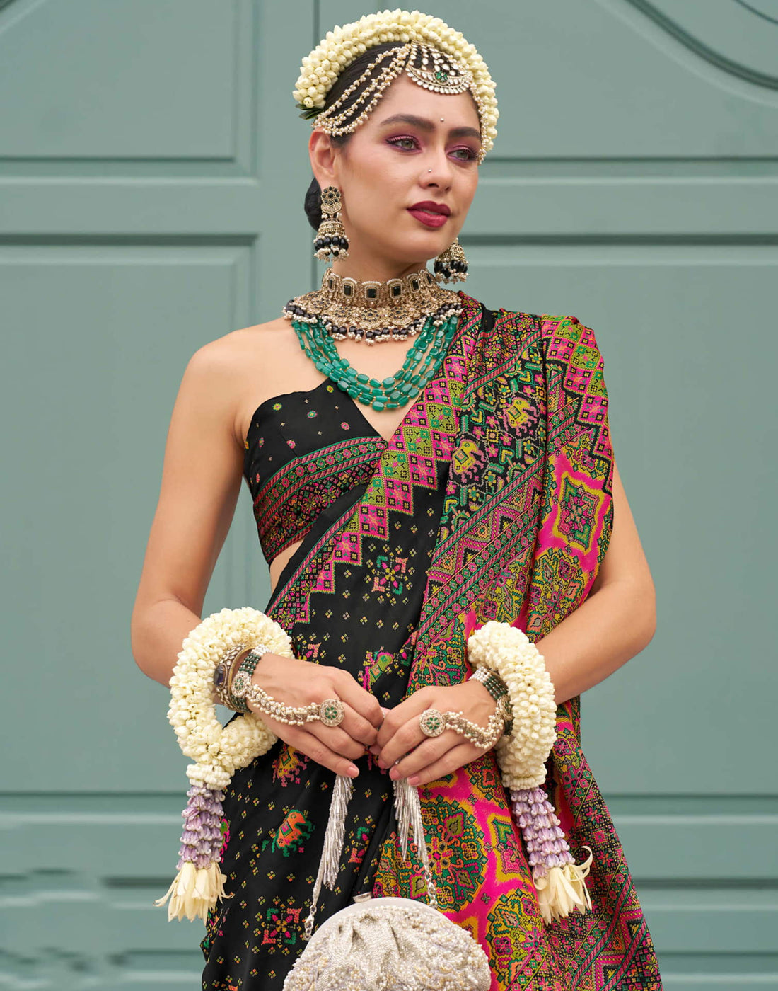 Black Silk Weaving Saree