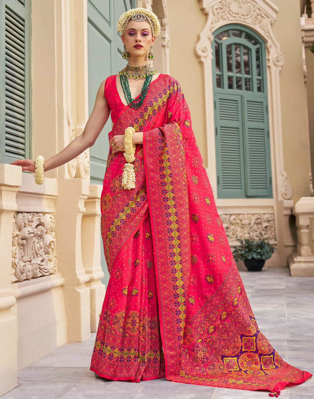 Rani Pink Silk Weaving Saree