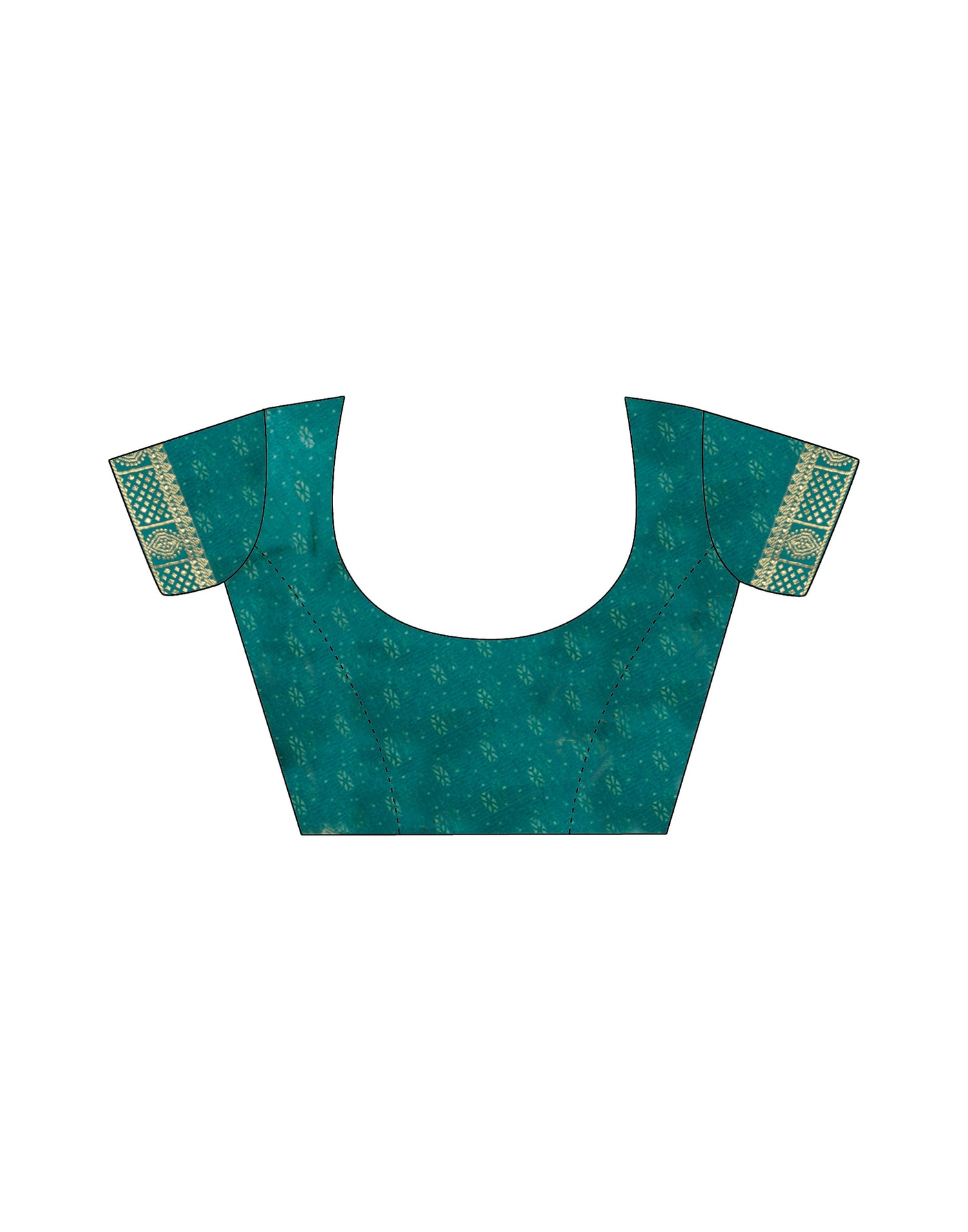 Teal Green Chiffon Printed Saree