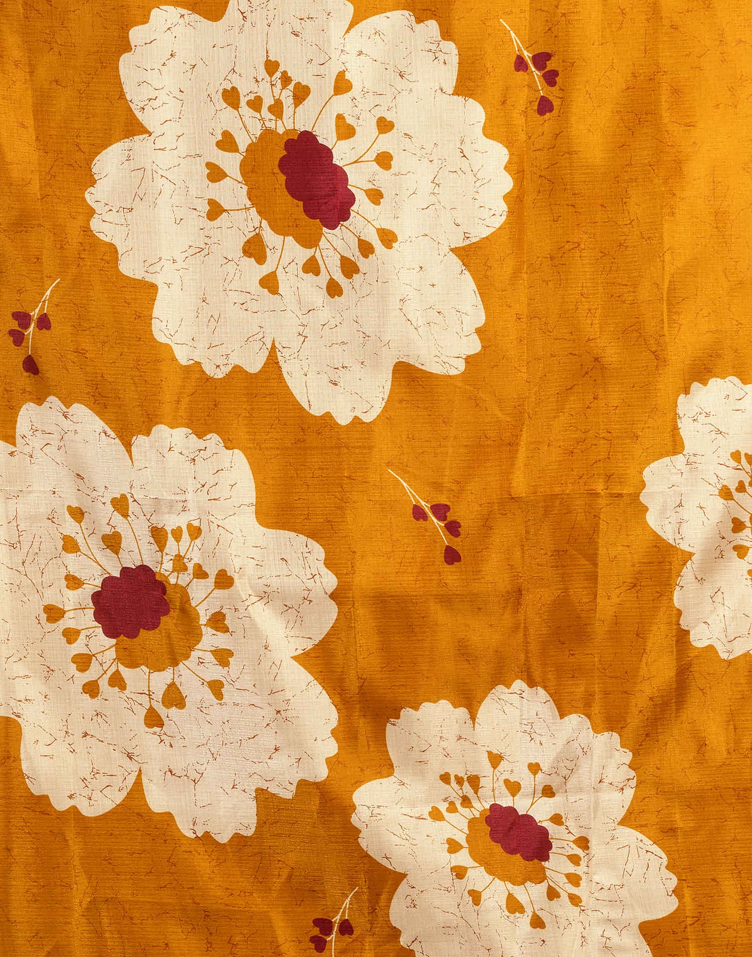 Turmeric Yellow Bhagalpuri Silk Printed Saree