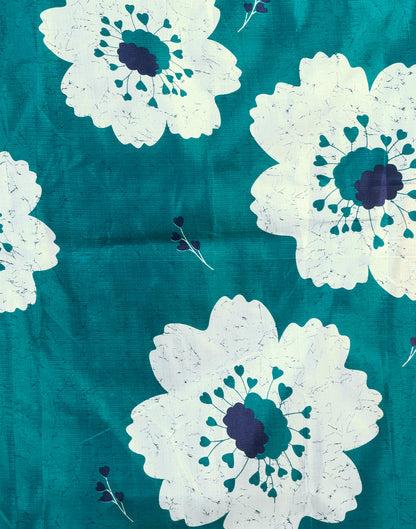 Teal Green Bhagalpuri Silk Printed Saree