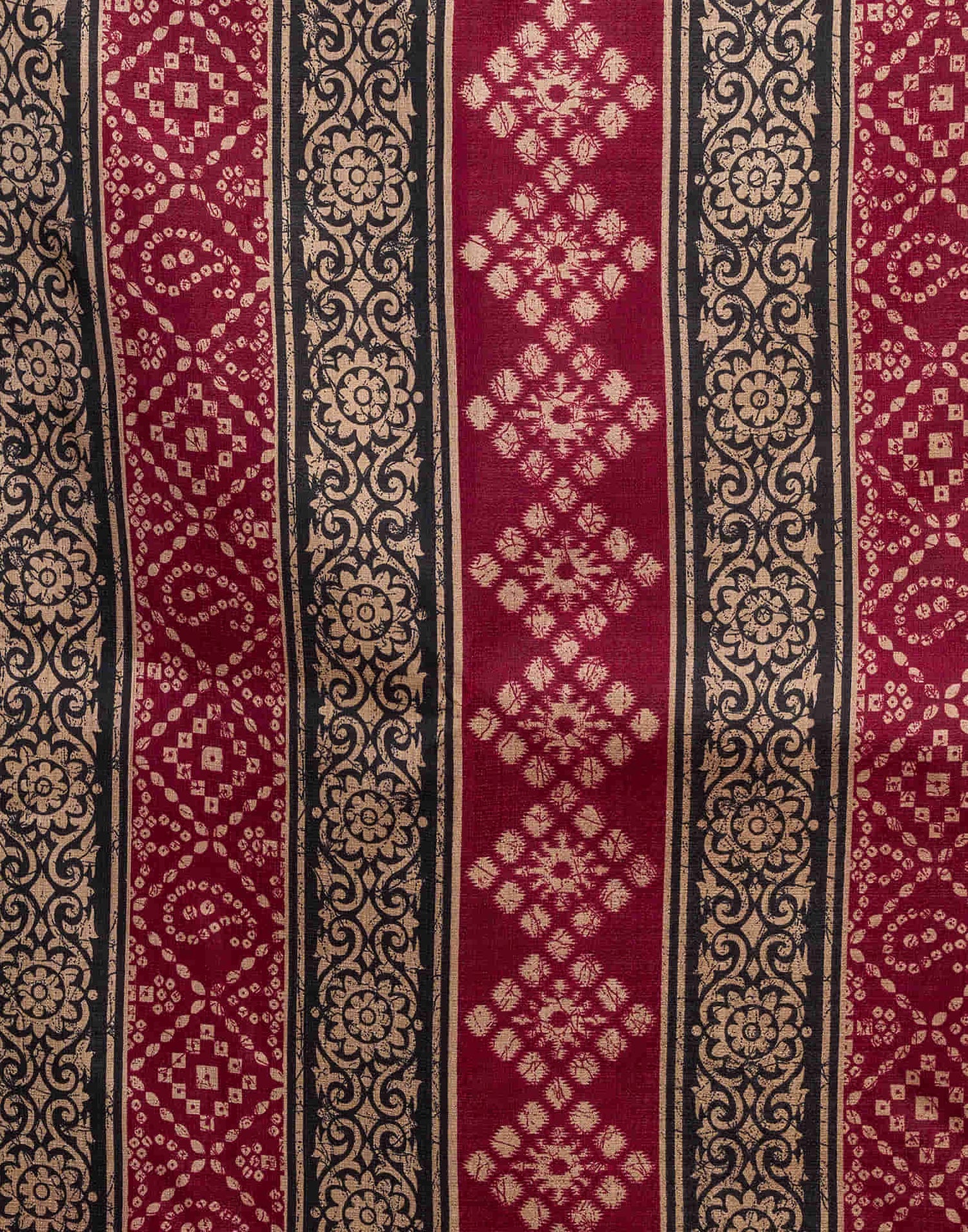 Maroon Bhagalpuri Silk Printed Saree