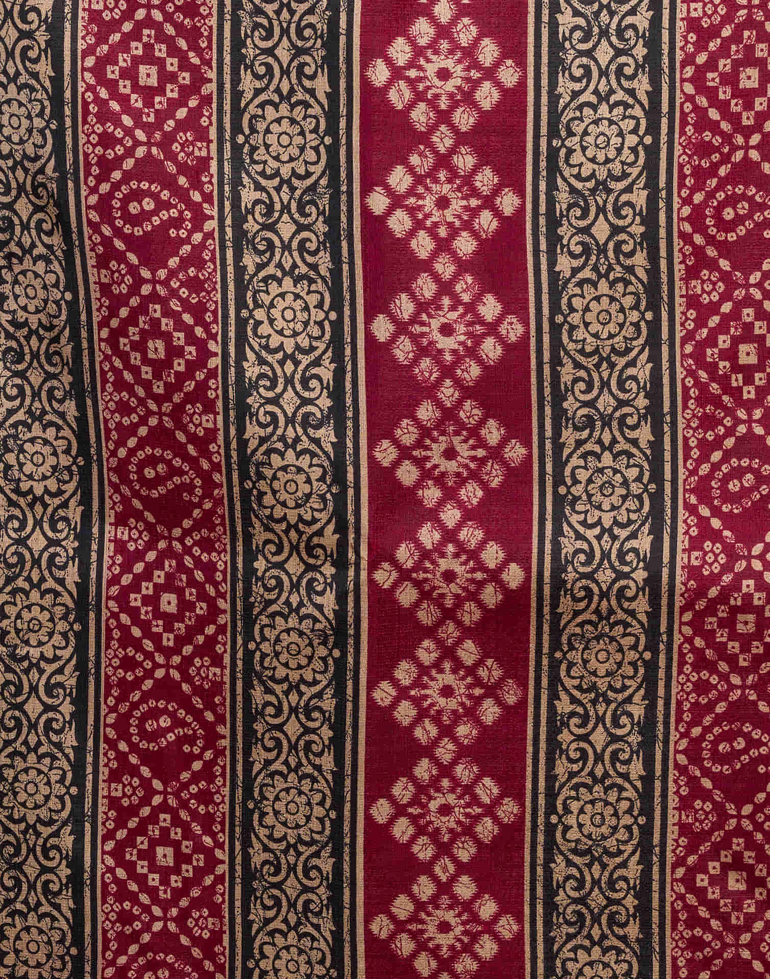 Maroon Bhagalpuri Silk Printed Saree