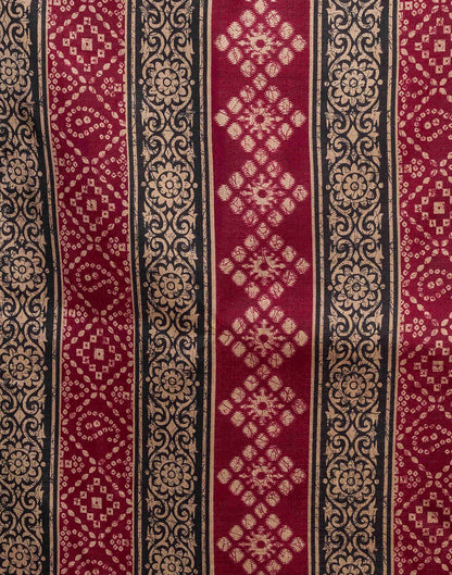 Maroon Bhagalpuri Silk Printed Saree