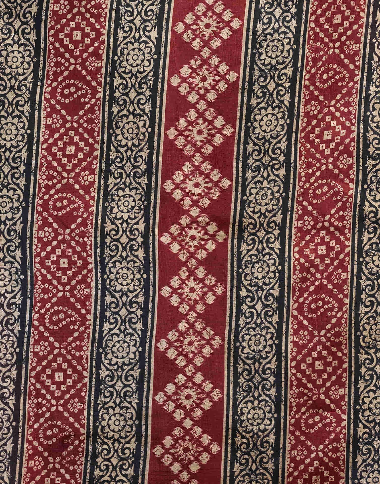 Maroon Bhagalpuri Silk Printed Saree